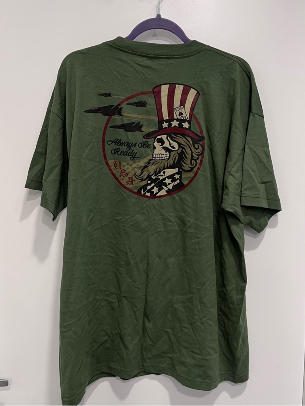 5.11 Tactical Uncle Freedom Tee Men's Olive Graphic Patriotic Skull New NWT 2X